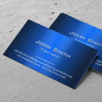 Royal Blue Metal Translator Business Card