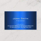Royal Blue Metal Translator Business Card Visitenkarte (Vorderseite)