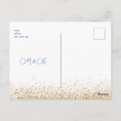 Royal Blue & Metallic Gold Regal Rette unser Datum Postkarte (Rückseite)