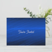 Royal Blue Metallic Graphic Birthday Einladung (Stehend Vorderseite)