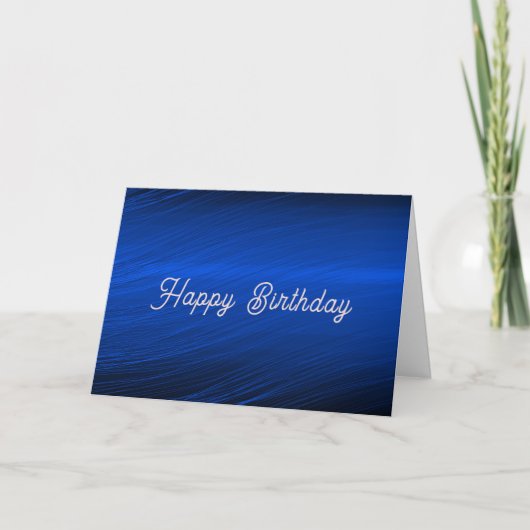 Royal Blue Metallic Graphic Birthday Karte (Vorderseite)
