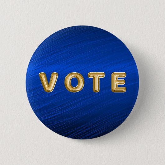 Royal Blue Metallic Graphic Vote Button (Vorderseite)