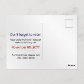 Royal Blue Metallic Graphic Vote Postkarte (Rückseite)