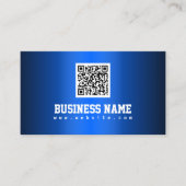 Royal Blue Metallic QR Code Business Card Visitenkarte (Vorderseite)