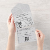 Royal Blue Mexico Passport Wedding All In One Einladung (Abreißen)