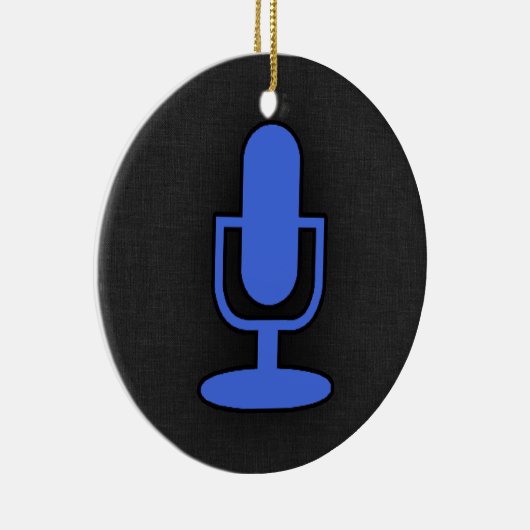 Royal Blue Microphone Keramik Ornament (Rechts)