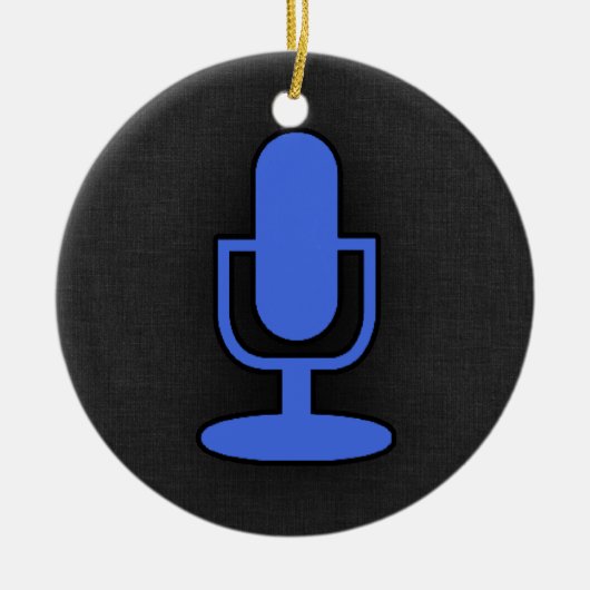 Royal Blue Microphone Keramik Ornament (Vorne)