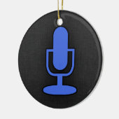 Royal Blue Microphone Keramik Ornament (Links)