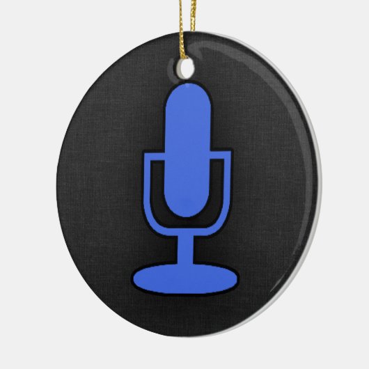 Royal Blue Microphone Keramik Ornament (Links)