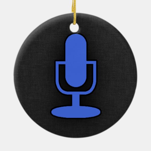Royal Blue Microphone Keramik Ornament (Hinten)