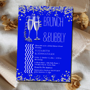 Royal Blue Minimale Brunch- und Sekt-Party Einladung