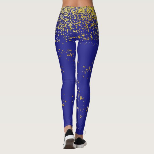 Royal Blue mit Gold Accent Leggings (Rückseite)