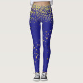 Royal Blue mit Gold Accent Leggings (Vorderseite)