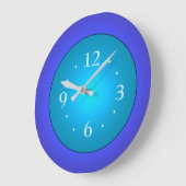 Royal Blue mit Green Aqua Center Wall Clock Große Wanduhr (Winkel)