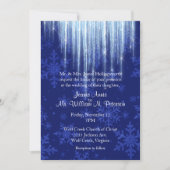 Royal Blue mit Icicles Winter Wedding Einladung (Vorderseite)