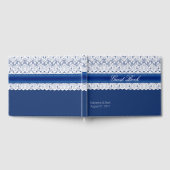 Royal Blue mit Lace Wedding Guest Book Gästebuch (Voll)