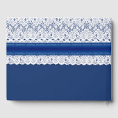 Royal Blue mit Lace Wedding Guest Book Gästebuch (Rückseite)