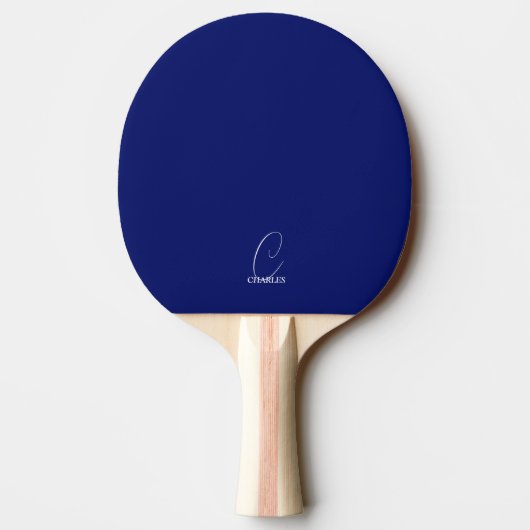 Royal Blue Mit Monogramm Ping Pong Paddle Tischtennis Schläger (Rückseite)
