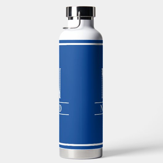 Royal Blue Mit Monogramm Trinkflasche (Rechts)