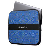 Royal Blue Mit Monogramm Tropical Pattern Laptopschutzhülle (Vorderseite Links)