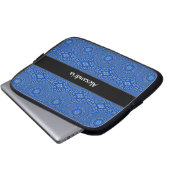 Royal Blue Mit Monogramm Tropical Pattern Laptopschutzhülle (Vorne Knopf)
