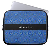 Royal Blue Mit Monogramm Tropical Pattern Laptopschutzhülle (Vorderseite)
