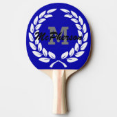Royal Blue mit Victoria und Monogram/Name Tischtennis Schläger (Rückseite)