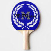 Royal Blue mit Victoria und Monogram/Name Tischtennis Schläger (Vorderseite)