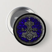 Royal Blue Mjolnir Shield Button (Vorne & Hinten)