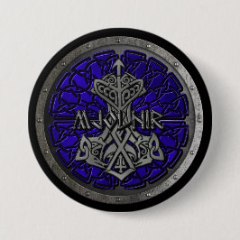 Royal Blue Mjolnir Shield Button