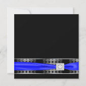 Royal Blue Modern Dot Schwarz-weiß Classy Einladung (Rückseite)