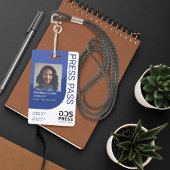 Royal Blue Modern & Minimal Press Pass Foto ID Ausweis