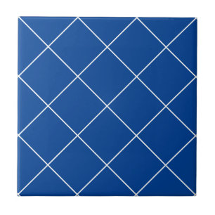 Royal Blue Modern Simple Geometric Diamond Grid Fliese