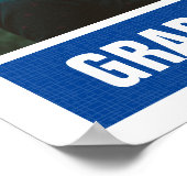 Royal Blue Modern Textured Foto Abschluss Poster (Ecke)