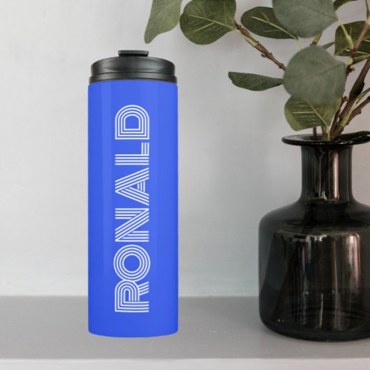 Royal Blue Modern Typografy Personalisiert Thermosbecher