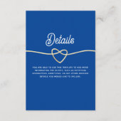 Royal Blue Modern Wedding Details Begleitkarte (Vorderseite)
