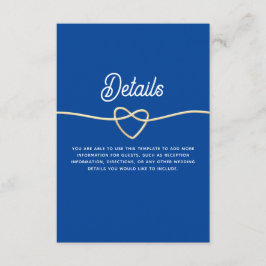 Royal Blue Modern Wedding Details Begleitkarte