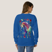 (Royal Blue) Modische, trendige Einhornkatzen Sweatshirt (Schwarz voll)