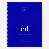 Royal Blue Monogram Business Logo Notizblock (Vorderseite)