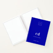 Royal Blue Monogram Business Logo Notizblock (Innenseite)