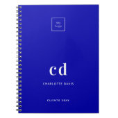 Royal Blue Monogram Business Logo Notizblock (Vorderseite)