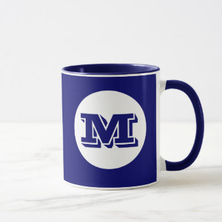Royal Blue Monogram Custom Printed Coffee Tasse