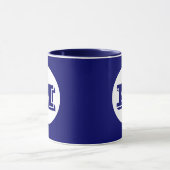 Royal Blue Monogram Custom Printed Coffee Tasse (Zentrum)