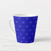 Royal Blue Monogram Initial Muster Milchtasse (Linke Ecke)