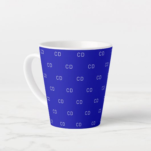 Royal Blue Monogram Initial Muster Milchtasse (Linke Ecke)