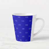 Royal Blue Monogram Initial Muster Milchtasse (Rechts)