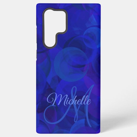 Royal Blue Monogram Personalisiert Samsung Galaxy Hülle (Rückseite)