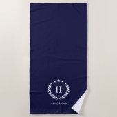 Royal Blue | Monogram Stylish Modern Minimalist Strandtuch (Vorderseite)