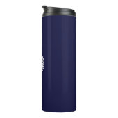 Royal Blue Monogram Stylish Modern Minimalist Thermosbecher (Nach rechts gedreht)