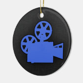 Royal Blue Movie Camera Keramikornament (Links)